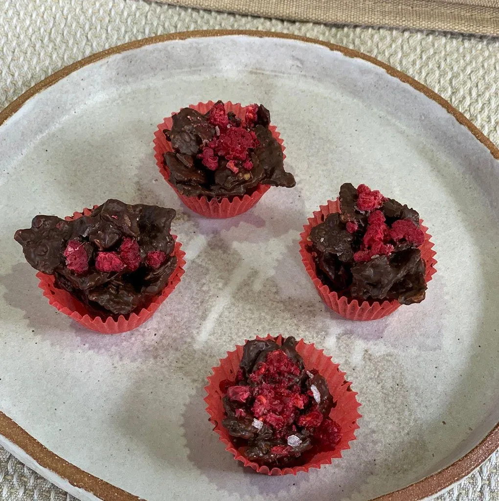 A platter with chocolate covered Mette is Baking crackers, the perfect rainy day activity to spend time making with loved ones